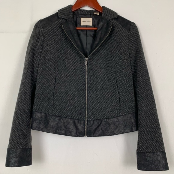 DKNY Jeans Moto Jacket XS Black Dark Grey - Picture 2 of 12